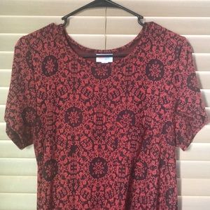 Medium Lularoe Carly Dress black and red